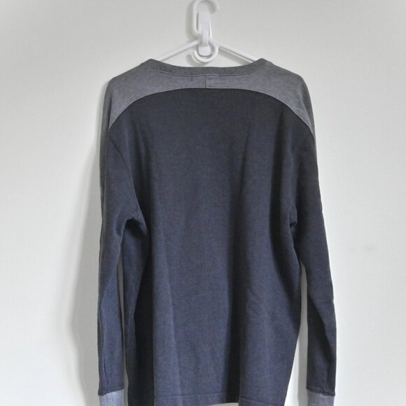 Vintage J. Crew 90s Fleece Oversized Cotton Two Tone Grey Crew Neck Men's L - Picture 7 of 16